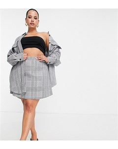 Мини юбка от комплекта в монохромную клетку ASOS DESIGN Curve Asos curve