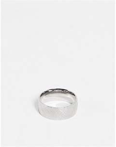 Серебристое кольцо из нержавеющей стали с греческим волнистым узором Asos design