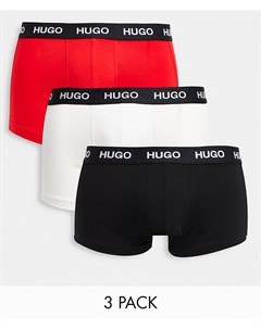 Набор из 3 боксеров брифов черного белого и красного цвета HUGO Вodywear Hugo bodywear