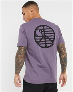 Фиолетовая футболка с принтом со знаком Peace на спине Carhartt wip