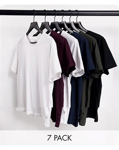 Набор из 7 футболок разных цветов Burton menswear
