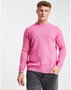 Джемпер с круглым вырезом из овечьей шерсти розового цвета Asos design