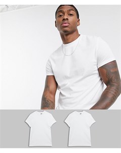 2 футболки с круглым вырезом и отворотами Asos design