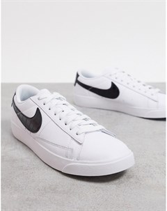 Черно белые низкие кроссовки Blazer Nike