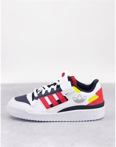 Белые низкие кроссовки в стиле колор блок Forum Adidas originals