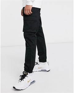 Черные узкие брюки карго с манжетами Only & sons
