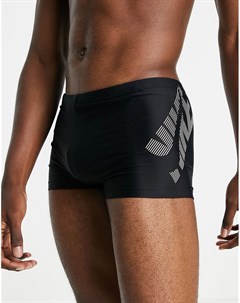 Черные шорты для плавания с косым принтом Swimming Nike