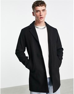 Черное пальто из искусственной шерсти Originals Jack & jones