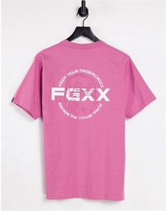 Розовая футболка с принтом на спине Fingercroxx