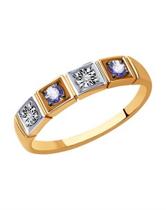 Кольцо из комбинированного золота с бриллиантами и танзанитами Sokolov diamonds