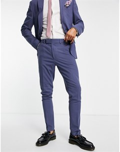 Синие зауженные брюки Wedding Asos design