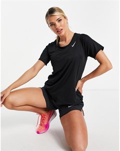 Черный топ для бега Dry Fit Nike running