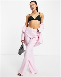 Розовые узкие расклешенные костюмные брюки Asos design