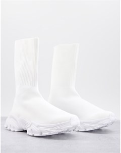 Белые трикотажные кроссовки Deven Asos design