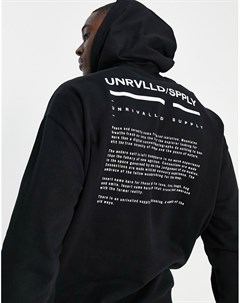 Черный oversized худи с принтом логотипа от комплекта ASOS Unrvlld Spply Asos design