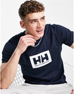 Темно синяя свободная футболка Helly hansen