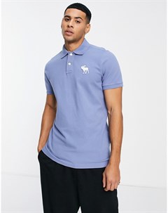 Голубая футболка поло Abercrombie & fitch