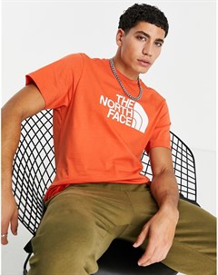 Оранжевая футболка The north face