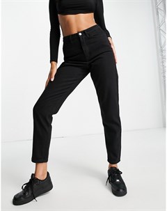 Черные джинсы в винтажном стиле с завышенной талией Riot Missguided