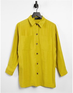 Желто зеленая свободная куртка рубашка Asos design