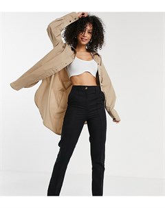 Черные льняные брюки сигареты ASOS DESIGN Tall Asos tall