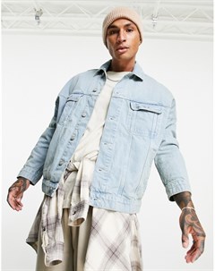 Голубая джинсовая oversized куртка Asos design