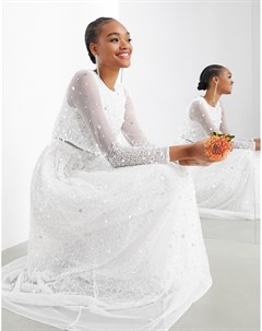 Свадебное платье с кроп топом и россыпью пайеток Marie Asos edition