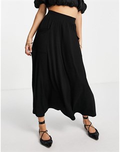 Черная юбка миди с карманами Asos design