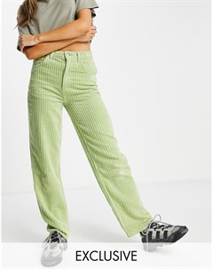 Вельветовые джинсы бледно зеленого цвета в винтажном стиле 90 х Inspired Reclaimed vintage