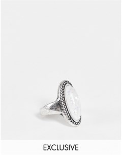 Серебристое кольцо с лунным камнем Reclaimed vintage