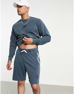 Синие выбеленные шорты с вышитым логотипом Nike