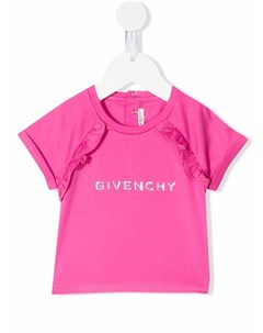 Футболка с оборками и логотипом Givenchy kids