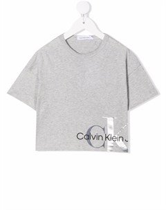 Укороченная футболка из органического хлопка Calvin klein kids
