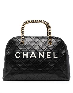 Стеганая сумка 1990 х годов с нашивкой логотипом Chanel pre-owned