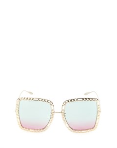 Прямоугольные солнцезащитные очки с цепочкой и подвеской Gucci