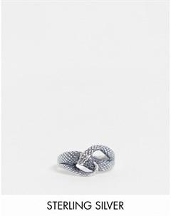 Серебряное кольцо с дизайном в виде обвивающейся вокруг пальца змеи серебристого цвета Asos design