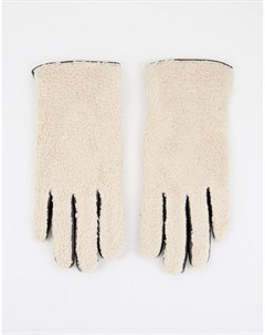 Бежевые перчатки из натуральной кожи и искусственного меха Barney s Originals Barneys originals