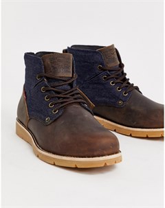 Кожаные походные ботинки коричневого цвета с синими вставками Levis Jax Levi's®