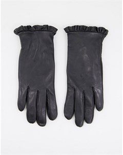 Черные кожаные перчатки с бантом Barney s Originals Barneys originals