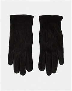 Черные перчатки из кожи и замши Barney s Originals Barneys originals
