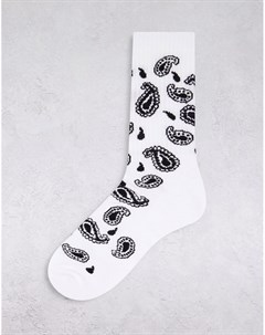 Белые спортивные носки с косыночным принтом Asos design