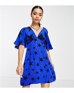 Разноцветное комбинируемое платье мини с рукавами кимоно Topshop petite