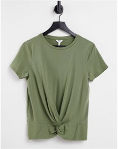 Зеленая футболка с узлом спереди Stephanie Object