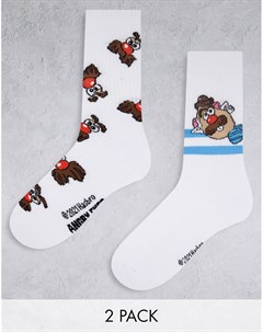 Набор из 2 пар спортивных носков с дизайном с Мистером Картофельная Голова Asos design