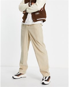 Свободные вельветовые брюки бежевого цвета Asos design