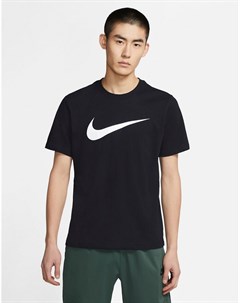 Черная футболка с логотипом галочкой Nike