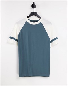 Серая футболка с контрастным кантом и рукавами реглан Asos design