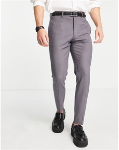 Серые строгие брюки зауженного кроя Asos design