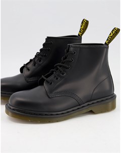 Черные гладкие ботинки с 6 парами люверсов 101 Dr. martens