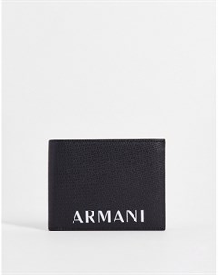 Черный бумажник тройного сложения с текстовым логотипом Armani exchange